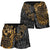 Tonga Polynesian Shorts (Women) - Gold Turtle Flowing - Polynesian Pride