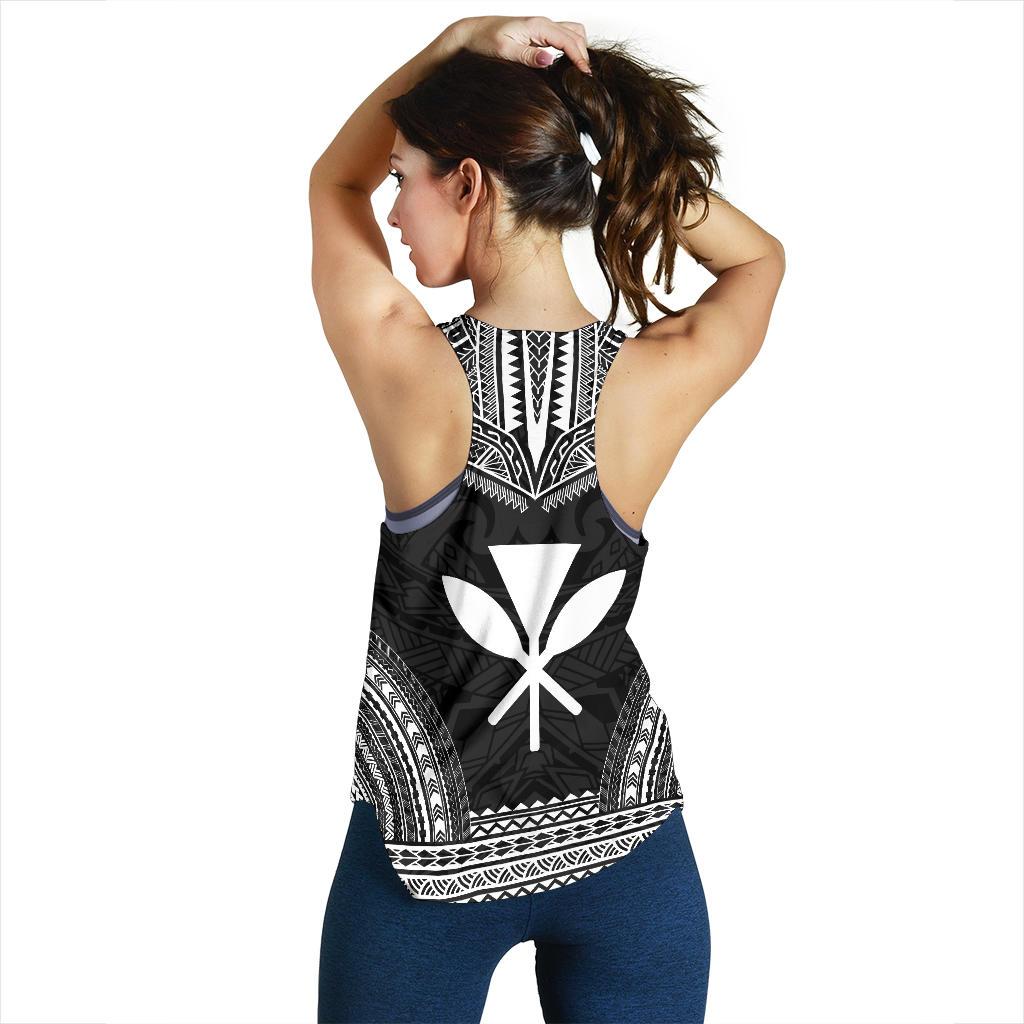 Kanaka Maoli Women's Racerback Tank - Polynesian Chief Black Version - Polynesian Pride