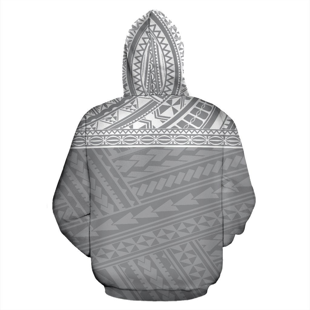 Polynesian All Over Zip up Hoodie Polynesian Grey Version - Polynesian Pride