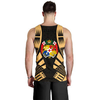 Tonga Men Tank Top - Polynesian Tattoo Gold - Polynesian Pride