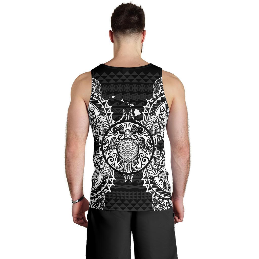 Hawaii Turtle Polynesian Men Tank Top Map Black - Polynesian Pride