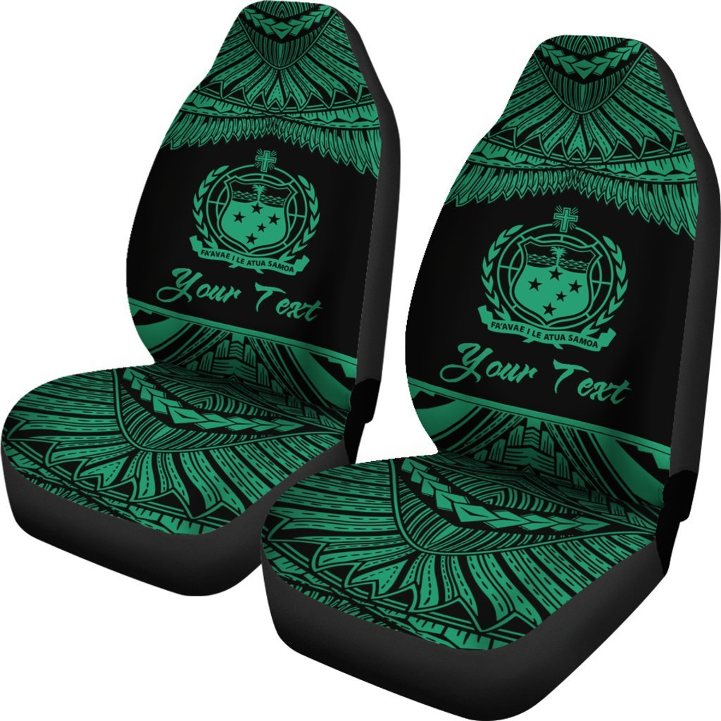 Samoa Polynesian Custom Personalised Car Seat Covers - Pride Green Version - Polynesian Pride
