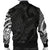 New Zealand Men Bomber Jacket, Maori Turtle Tattoo - White - Polynesian Pride