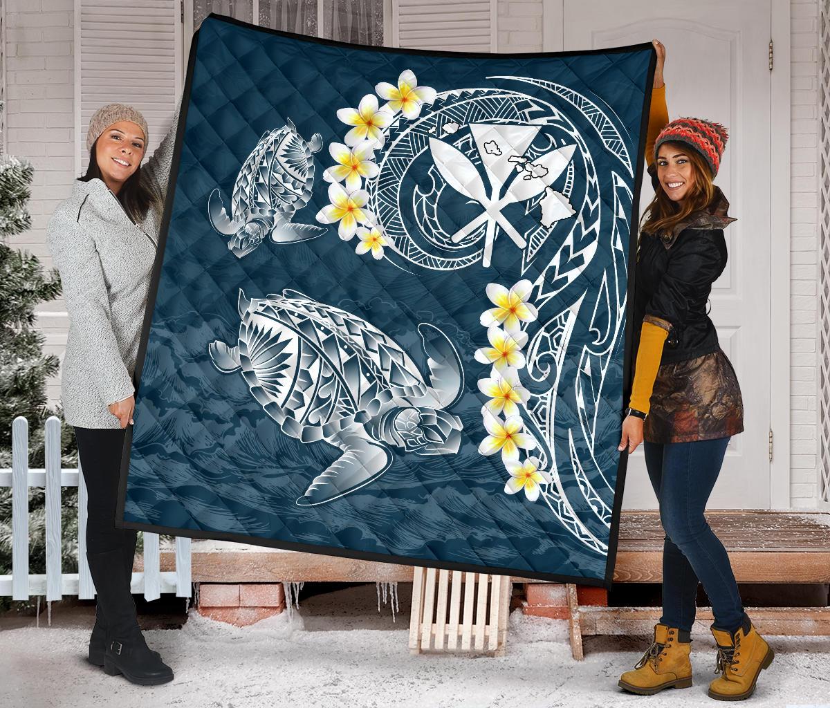 Hawaii Turtle Plumeria Polynesian Premium Quilt - Sease Style - Polynesian Pride