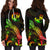 Tonga Polynesian Hoodie Dress - Turtle With Blooming Hibiscus Reggae - Polynesian Pride