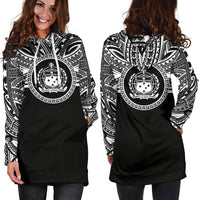 Samoa Women Hoodie Dress - Samoa Coat Of Arms Polynesian Black Color - Polynesian Pride