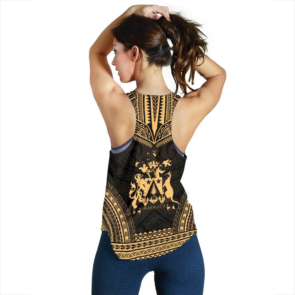 Norfolk Island Women's Racerback Tank - Polynesian Chief Gold Version - Polynesian Pride