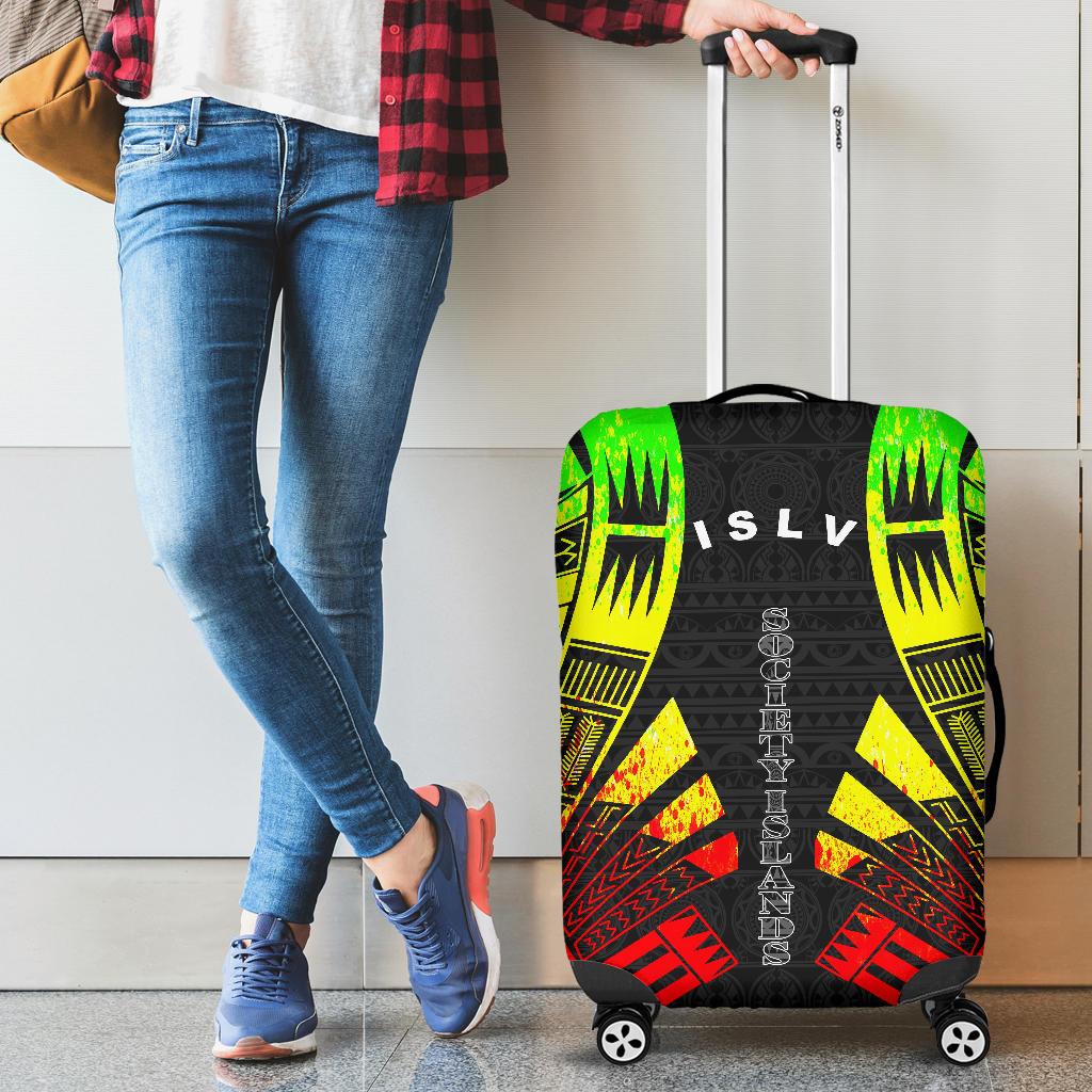 Society Islands Luggage Cover - Polynesian Tattoo Reggae - Polynesian Pride