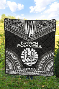 French Polynesia Premium Quilt - French Polynesia Polynesian Chief Black Version - Polynesian Pride