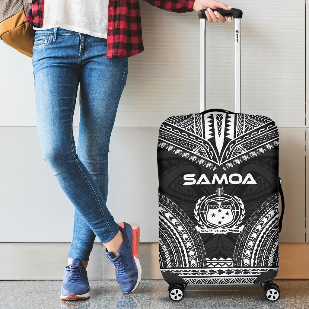 Samoa Polynesian Chief Luggage Cover - Black Version - Polynesian Pride