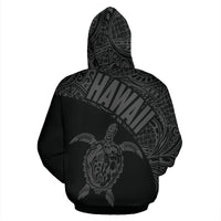 Hawaii Zip up Hoodie Hawaii Turtle Mermaid Polynesian Tattoo Gray Version - Polynesian Pride