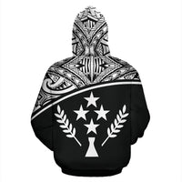 Kosrae All Over Custom Hoodie Micronesian Black Curve - Polynesian Pride