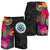 Federated States of Micronesia All Over Print Men's Shorts - Polynesian Hibiscus Pattern Black - Polynesian Pride