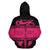 Fiji Tapa Zip Hoodie Fiji Pink Coat of Arms - Polynesian Pride