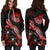 Tahiti Polynesian Hoodie Dress - Turtle With Blooming Hibiscus Red - Polynesian Pride