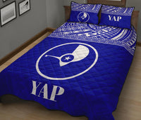 Yap Micronesia Quilt Bed Set - Yap Flag Blue Version - Polynesian Pride