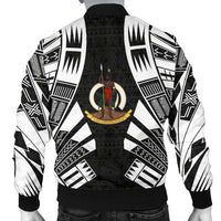Vanuatu Men Bomber Jackets - Polynesian Tattoo Black - Polynesian Pride