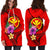 Hawaii Polynesian Women's Hoodie Dress - Floral With Seal Red - Polynesian Pride