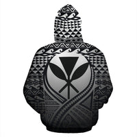 Kanaka Maoli All Over Hoodie Lift up Black - Polynesian Pride