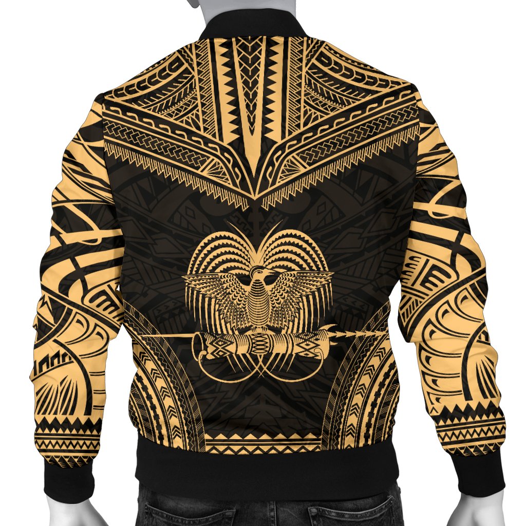 Papua New Guinea Polynesian Chief Men's Bomber Jacket - Gold Version - Polynesian Pride