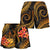 Samoa Polynesian Women Shorts - Gold Plumeria - Polynesian Pride