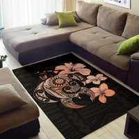 Hibiscus Plumeria Mix Polynesian Turtle Area Rug AH - Polynesian Pride