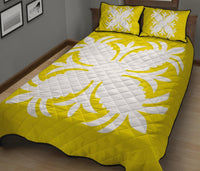 Hawaiian Quilt Bed Set Royal Pattern - Yellow - A2 Style - Polynesian Pride