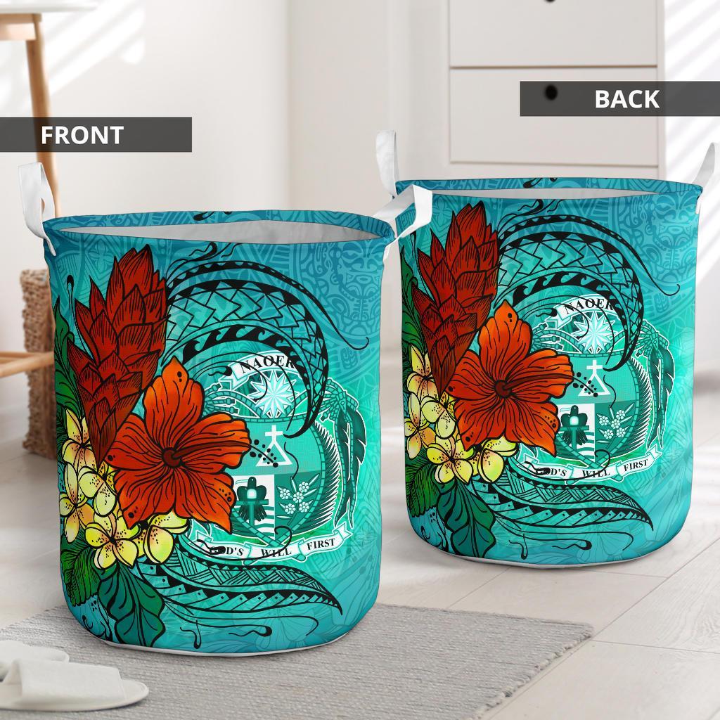 Nauru Laundry Basket - Tropical Flowers Style - Polynesian Pride