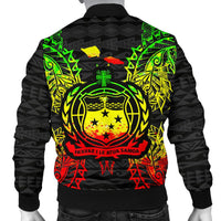 Samoa Polynesian Men's Bomber Jacket Map Reggae - Polynesian Pride