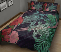 Hawaii Turtles Hibiscus Valentine Quilt Bed Set - Tropical Style - AH - Polynesian Pride