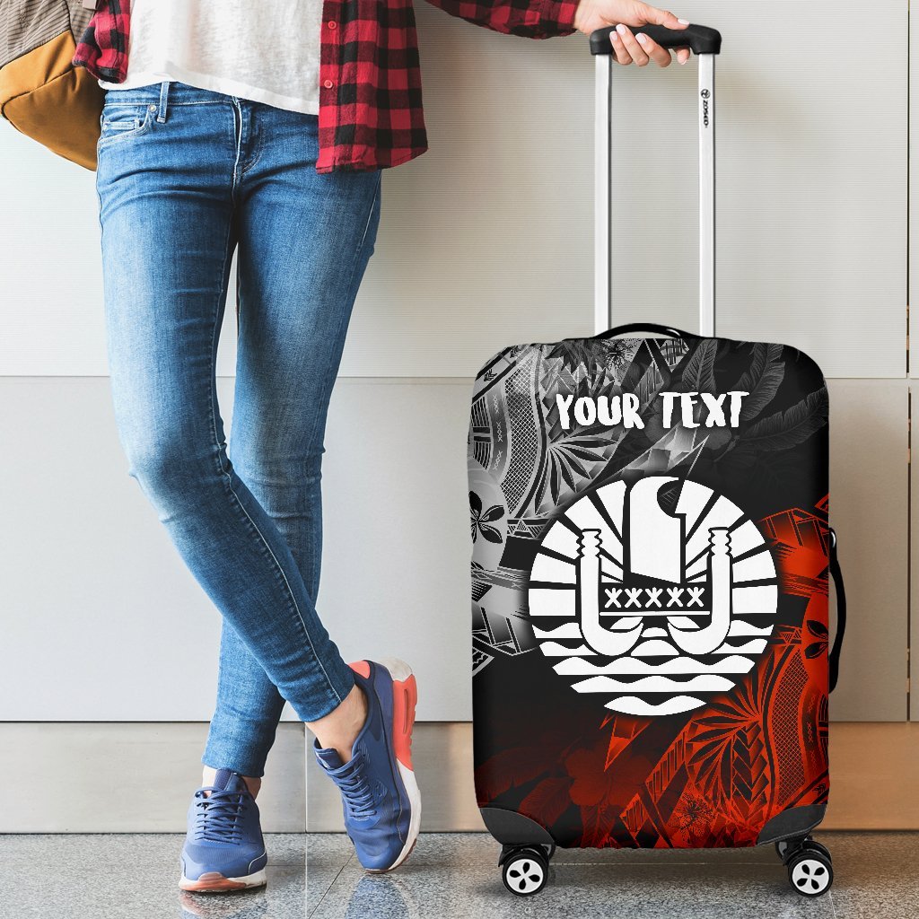 Tahiti Polynesian Personalised Luggage Covers - Vintage Polynesian Turtle Black - Polynesian Pride