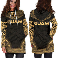 Guam Women's Hoodie Dress - Polynesian Gold Chief - Polynesian Pride