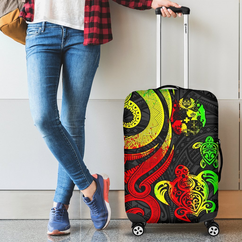 Tonga Polynesian Luggage Covers - Reggae Tentacle Turtle - Polynesian Pride