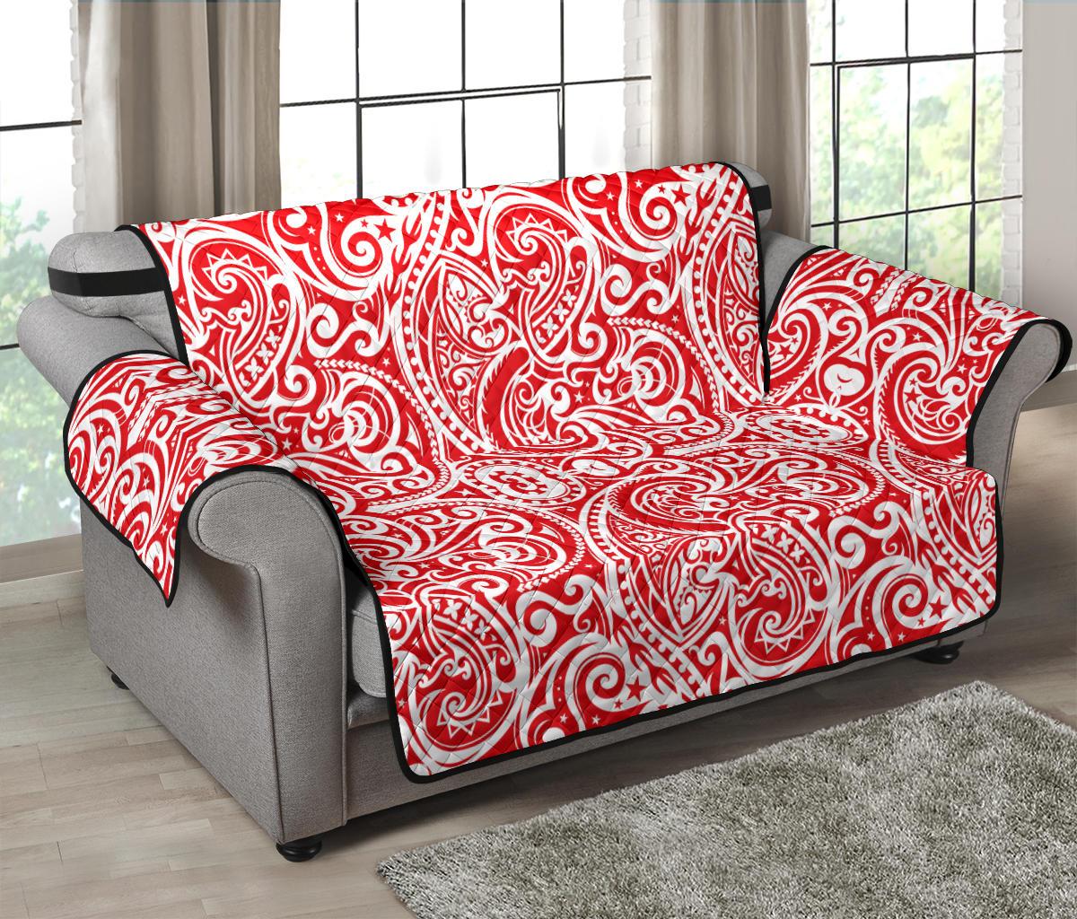 Tonga Chair Sofa Protector - Red Color Patterns - Polynesian Pride