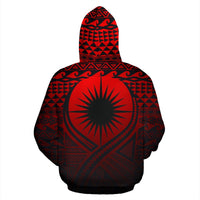 Marshall Islands All Over Hoodie Lift up Red - Polynesian Pride