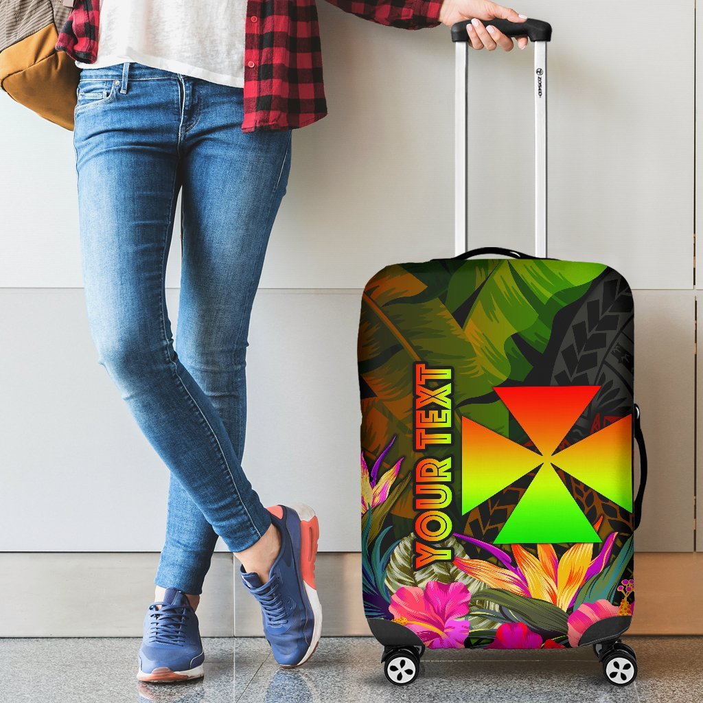 Wallis and Futuna Polynesian Personalised Luggage Covers - Hibiscus and Banana Leaves Reggae - Polynesian Pride