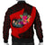 Chuuk Men's Bomber Jacket - Polynesian Hook And Hibiscus (Red) - Polynesian Pride