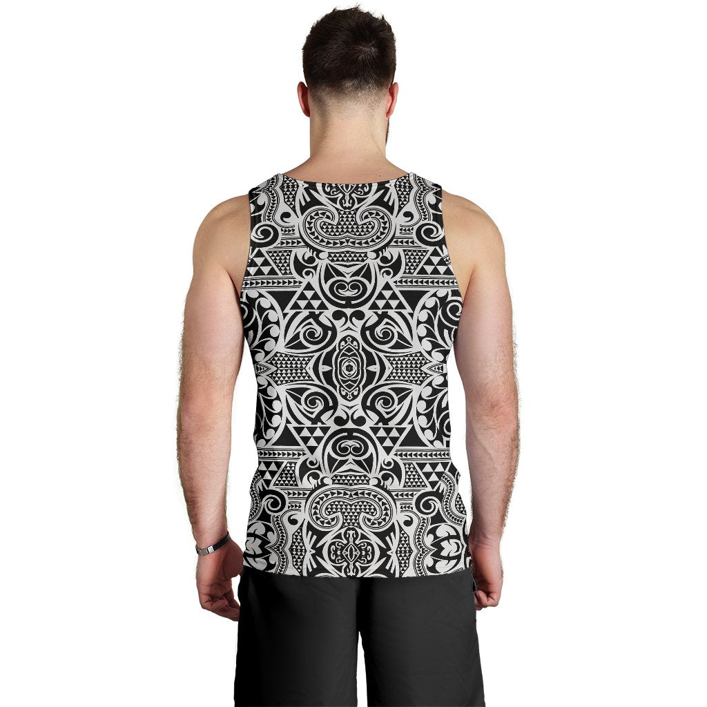 Polynesian Tribal Men's Tank Top Black White - Polynesian Pride