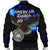 American Samoa Polynesian Custom Personalised Bomber Jacket - Eagle With Flame Blue - Polynesian Pride