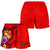 Tonga Polynesian Women's Shorts - Floral With Seal Red - Polynesian Pride