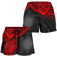 Marshall Islands Polynesian Shorts (Women) - Red Turtle - Polynesian Pride