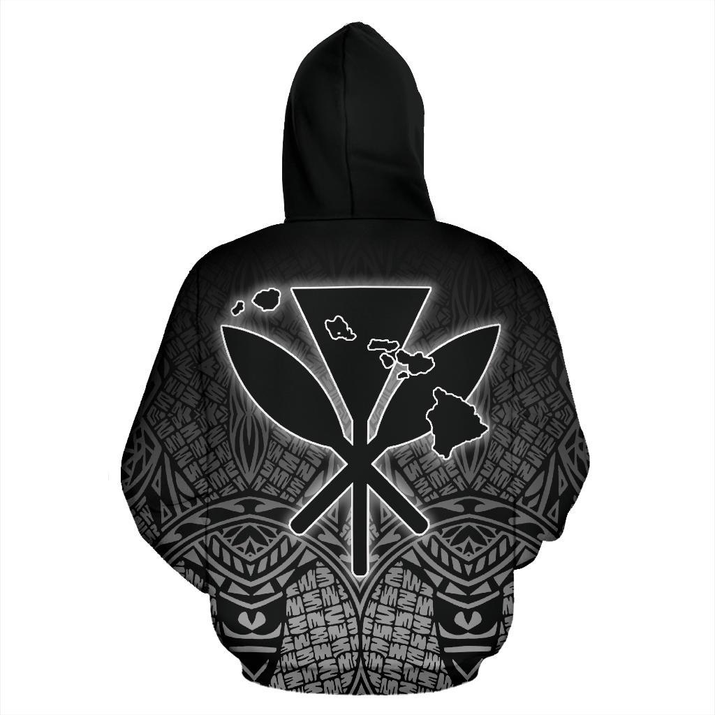 Hawaii Kanaka Polynesian Hoodie White Neon Style - Polynesian Pride