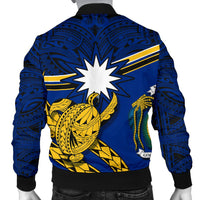 Nauru Rugby Men Bomber Jacket Version Turtle Polynesian - Polynesian Pride