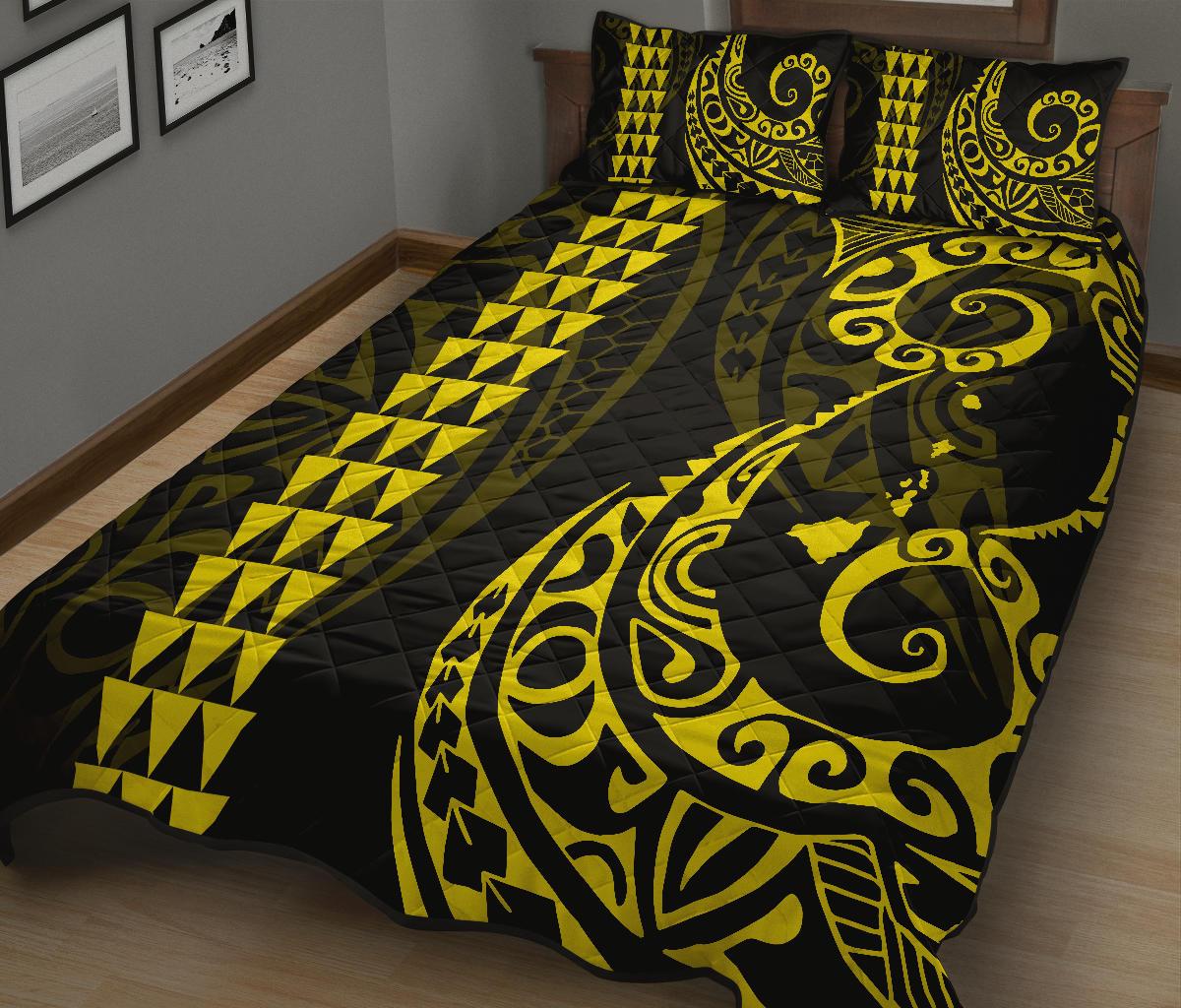 Hawaii Polynesian Quilt Bed Set Yellow - Polynesian Pride