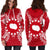 Cook Islands Polynesian Hoodie Dress Map Red White - Polynesian Pride