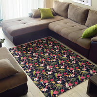 Tropical Hibiscus, Strelitzia Palm Leaves Rug - Polynesian Pride