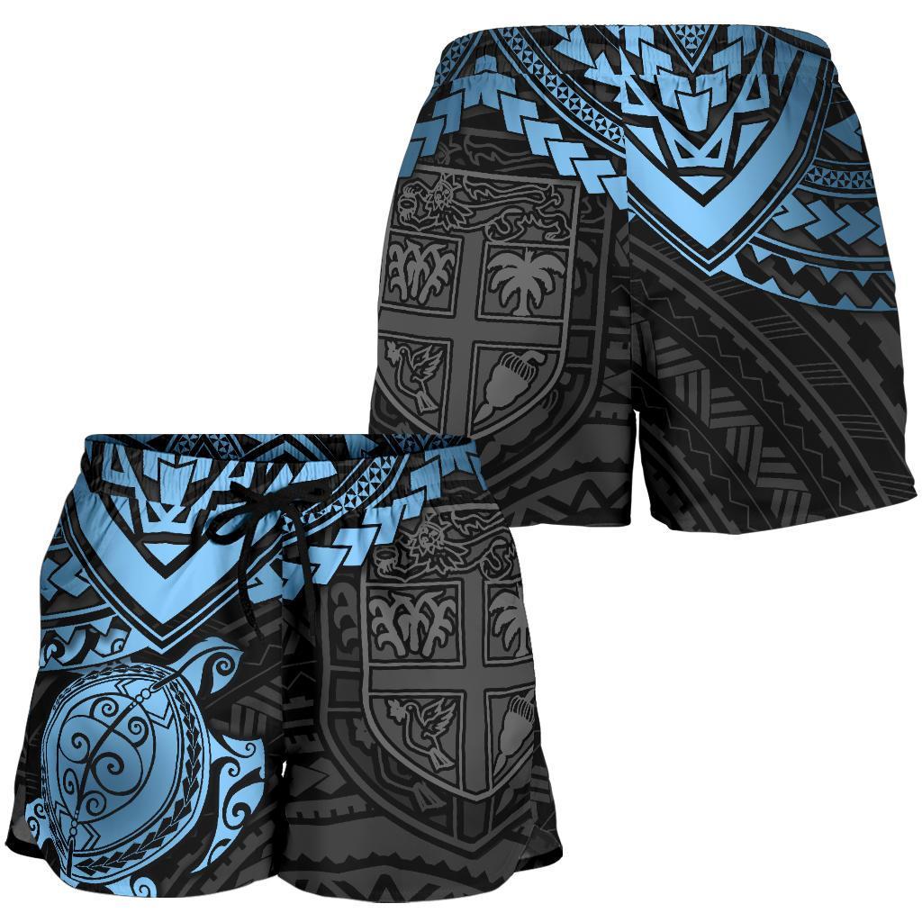 Fiji Polynesian Short (Women) - Blue Turtle Women BLUE - Polynesian Pride