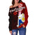 Philippines Polynesian Women's Off Shoulder Sweater - Coat Of Arm With Hibiscus - Polynesian Pride