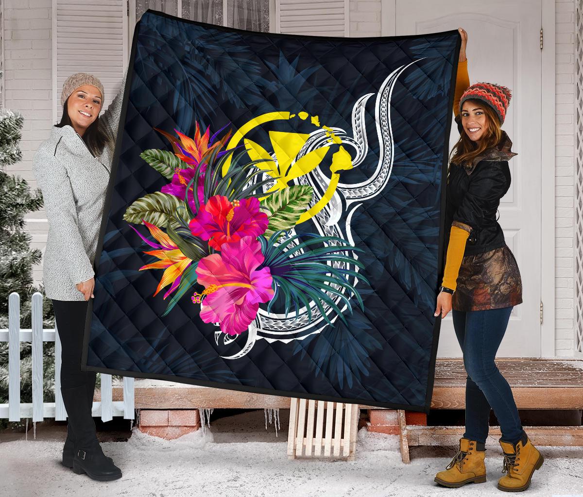 Hawaii Polynesian Premium Quilt - Tropical Flower - Polynesian Pride