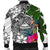 American Samoa Custom Personalised Men's Bomber Jacket White - Turtle Plumeria Banana Leaf - Polynesian Pride